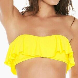 L*Space Lynn Yellow Ruffle Bandeau Bikini Top NWT